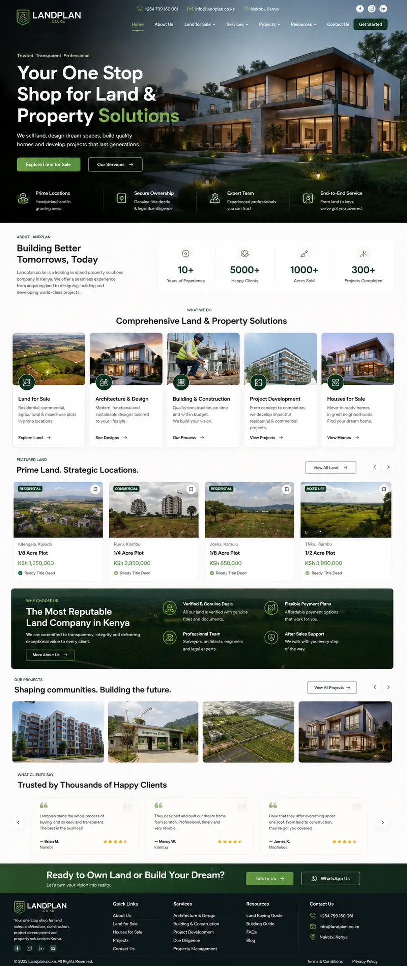 LandPlan property listings platform with custom search built by Ken Designers